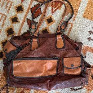 D&G Brown Two-Tone Leather Tote Bag